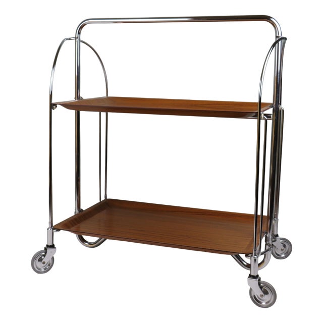 Dinett Folding Serving Trolley from Bremshey & Co., Germany, 1950s-1960s For Sale