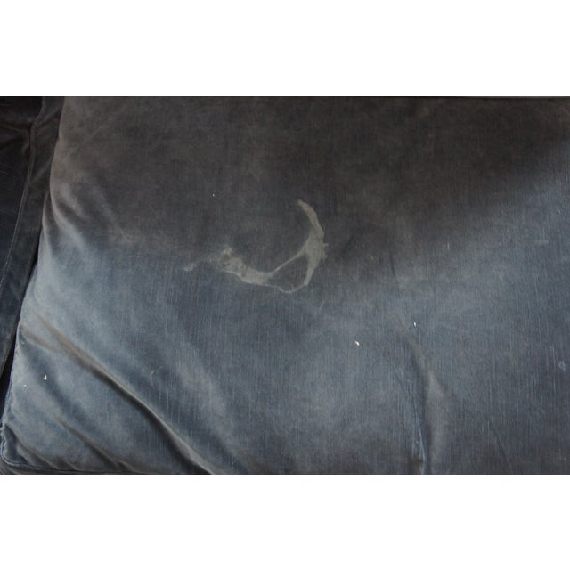 Restoration Hardware Cloud Modern Modular Blue Felt Sofa Sectional & Ottoman Set For Sale - Image 13 of 16