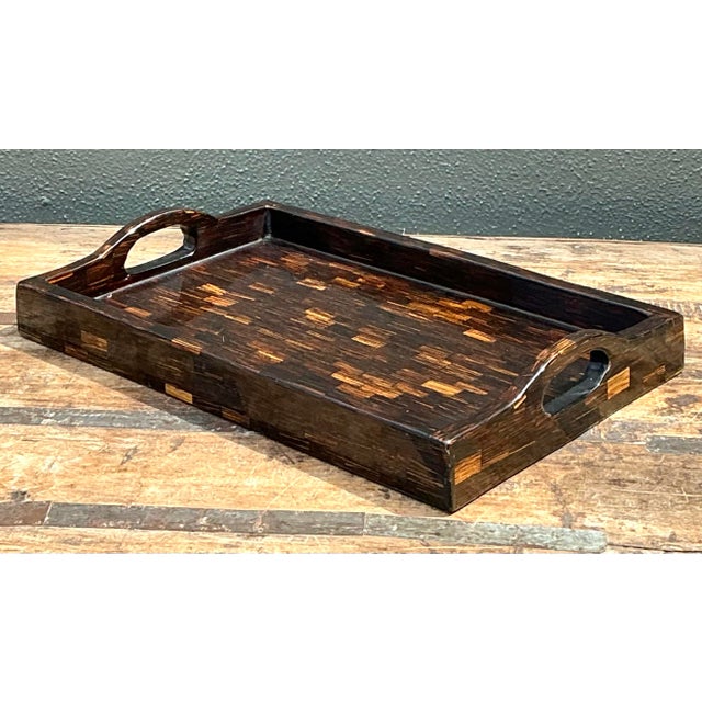 Vintage Tessellated Coconut Shell Tray For Sale - Image 9 of 10