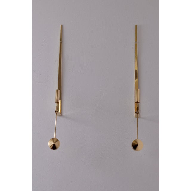 Swedish Brass Sconces by Pierre Forsell for Skultuna Pendeln, Set of 2 For Sale - Image 5 of 6