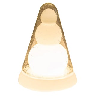 Vintage Glass Table Lamp, 1970s For Sale