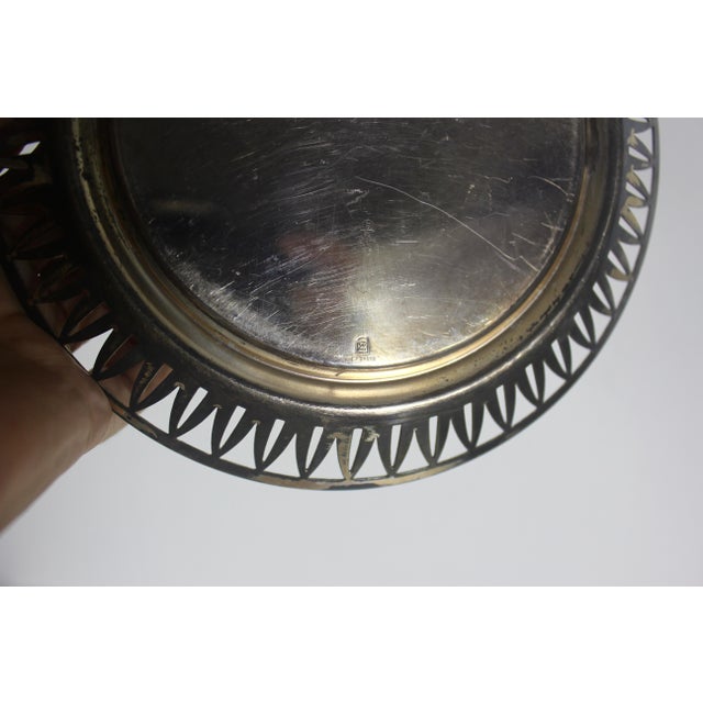 Metal Vintage Silver Plated Wine Coaster For Sale - Image 7 of 8