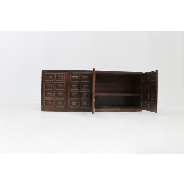 Brutalist Vintage Brutalist Spanish Credenza, 1970s For Sale - Image 3 of 11