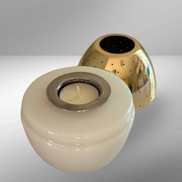 Candleholder in Glass and Brass by Hans-Agne Jakobsson, 1960s For Sale - Image 6 of 10