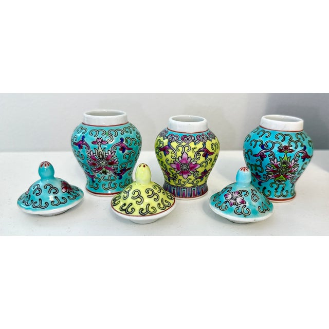 Chinese Miniature Lidded Temple Jars - A Set of 3 For Sale In New York - Image 6 of 9