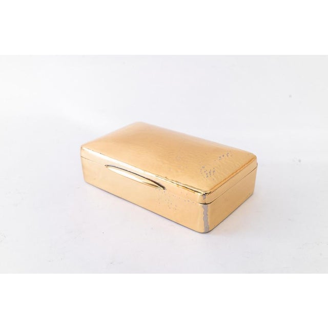 Hammered Art Deco Brass Jewelry Box vienna around 1920s Polished and stove enameled
