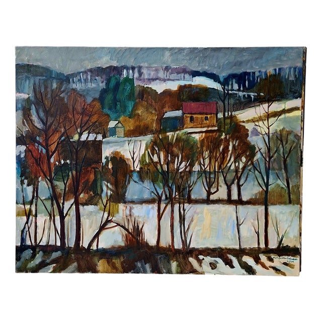 Marek Niedojadlo-Cichonski, The River Freezing Over, 2024, Oil on Canvas For Sale