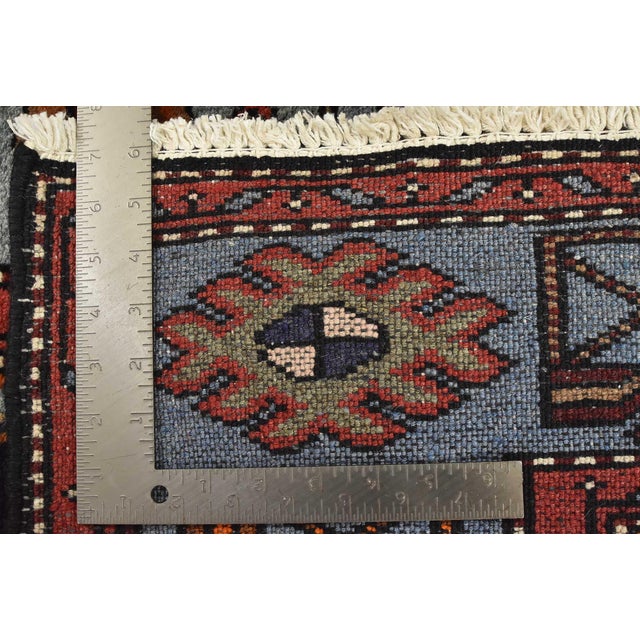 Zanjan Rug 4'5'' X 6'8'' Blue Wool Vintage Tribal Hand-Knotted Oriental Carpet For Sale - Image 15 of 15