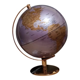 Vintage Drexel Heritage World Rose Gold/ Purple Globe For Sale