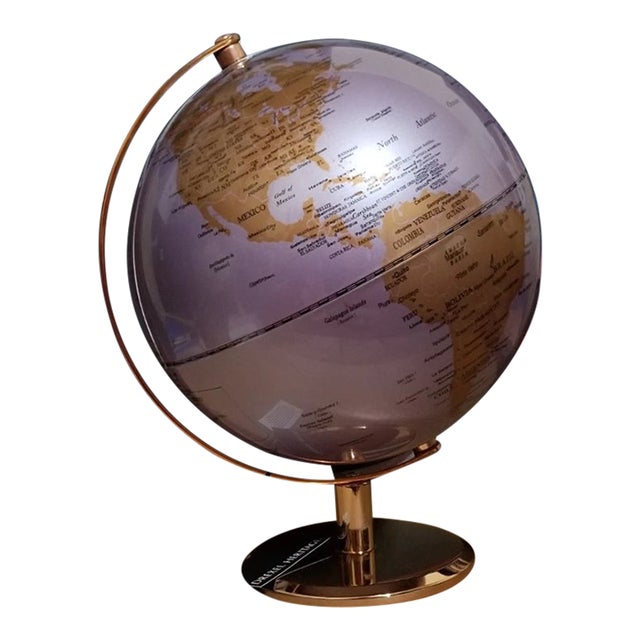 Vintage Drexel Heritage World Rose Gold/ Purple Globe For Sale