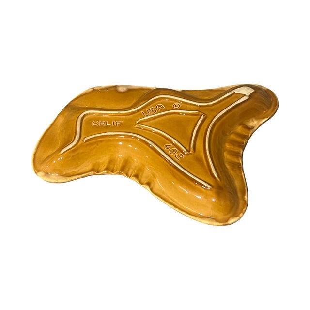 Orange Vintage Mid Century Modern Amoeba Maurice of California Usa Pottery Ashtray 402 For Sale - Image 8 of 8