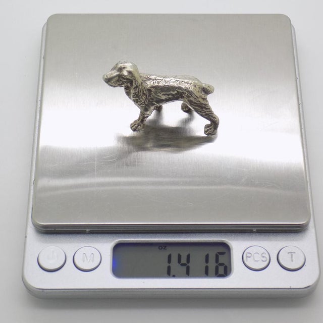 Vintage Italian Handmade Genuine Silver Cocker Spaniel Dog Figurine, 1960s For Sale - Image 9 of 11