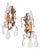 Antique French Brass and Crystal Wall Sconces, 1930s, Set of 2 For Sale