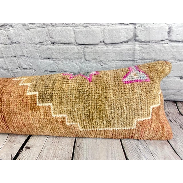 Turkish 12 x 46 Lumbar Rug Pillow Nomadic Comfort Turkish Pillow Cushion Cover For Sale - Image 3 of 7