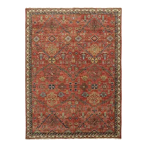 Handwoven Heriz Style Area Rug 4’10” X 6’10”
