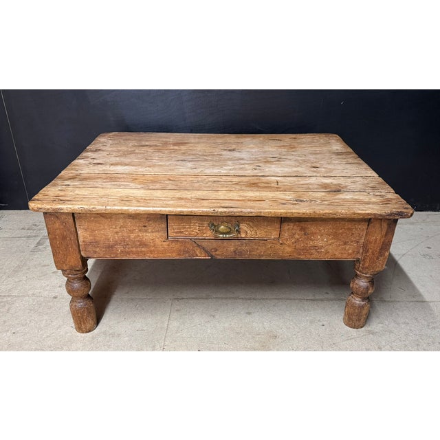 Vintage Rustic Pine Coffee Table, 1925 For Sale - Image 9 of 9