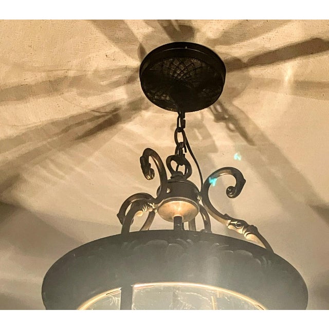 Late 20th Century Antique Gilded Convex French Nine Light Hall Lantern For Sale - Image 5 of 12