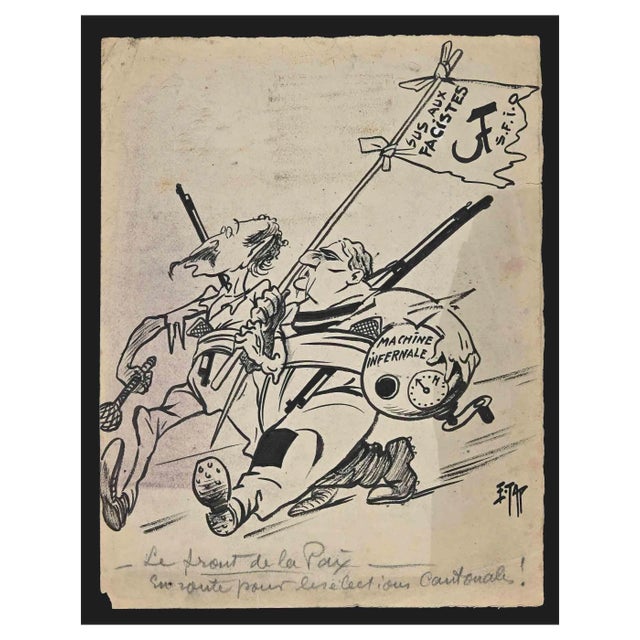 Edmond Capissier, The Front of Peace, Original Drawing, 1930s For Sale
