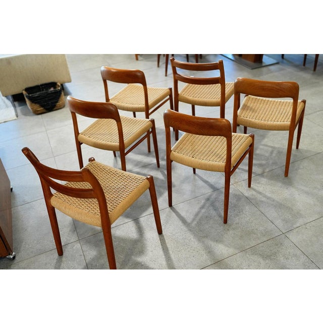 Wood 1960s MCM Dining Chairs by Niels Otto Møller for j.l. Møllers Møbelfabrik — Set of 6 (4 Model 75 & 2 Model 84) For Sale - Image 7 of 17