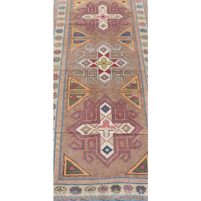 Measures: 2'7 x 5'9 Vintage Turkish Oushak Geometric Cross Medallion's With Floral Border. Keivan Woven Arts / rug TU-...