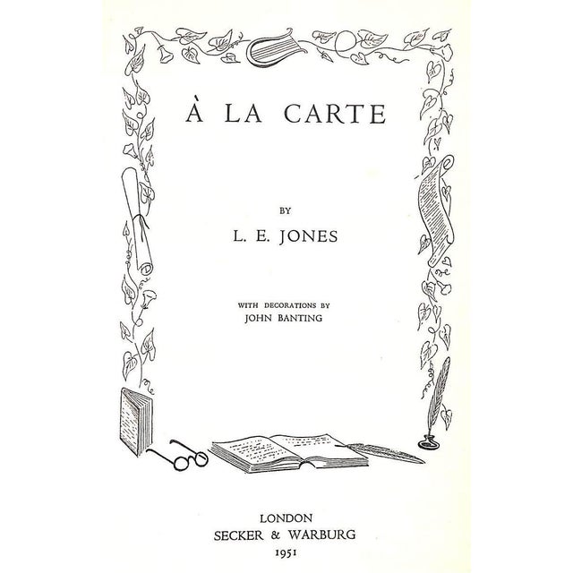 JONES, L.E. [162] pp. Secker & Warburg 1951 8 3/4" x 5 3/4" Jacket design by John Banting