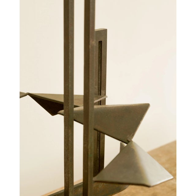 Brutalist steel sculpture, signed D. Malken, France, 1950's.