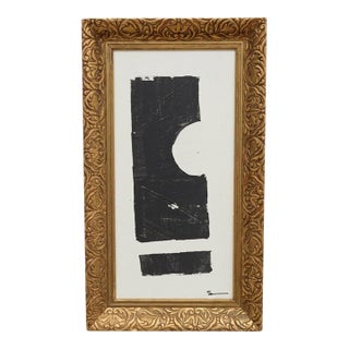 Original Black&White Abstract Acrylic on Panel Painting For Sale
