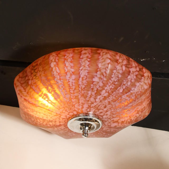 Mid-Century Murano Glass Pendant Chandelier in Sakura Pink and Muted Crimson For Sale - Image 4 of 12