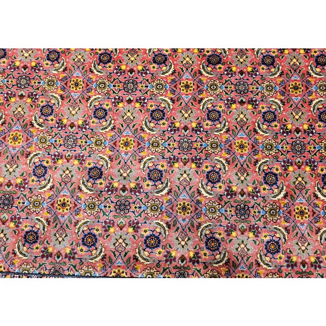 Vintage Persian Tabriz Rug, Hand-Knotted Wool, Allover Herati Pattern, Plum & Blue, 7x10 For Sale - Image 12 of 16
