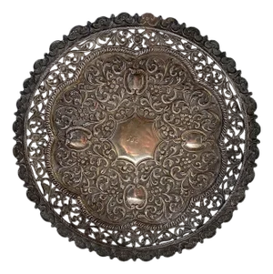 Indian Kutch Raj Period Coin Silver Circular Salver Tray