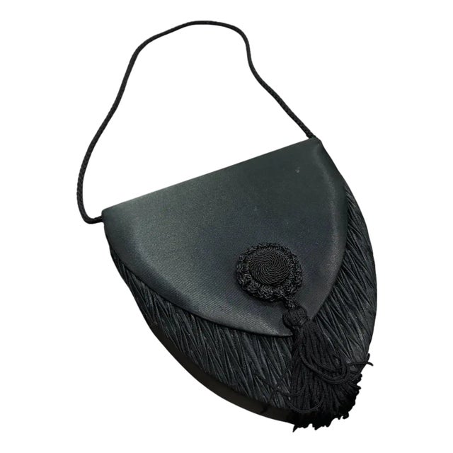 1990s Vintage Black Silk Hand-Bag by Van Cleef & Arpels For Sale