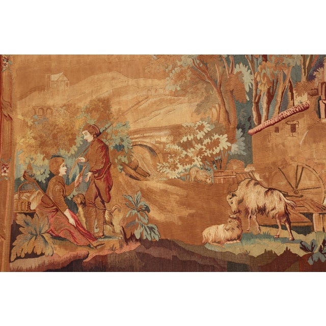 19th Century Antique French Verdure Tapestry With a Countryside Scene For Sale - Image 14 of 16
