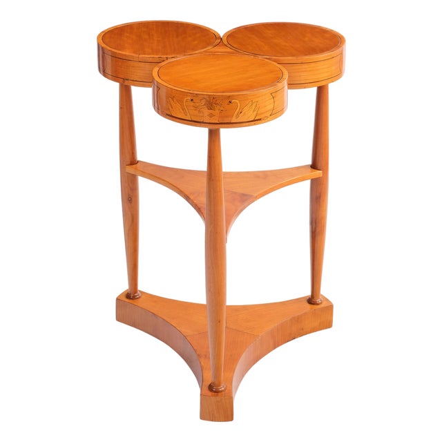 Biedermeier Style Jardinière Side Table with Swan Motifs For Sale