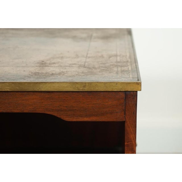 Vintage Military Campaign Nightstands with Brown Leather Top For Sale - Image 9 of 16