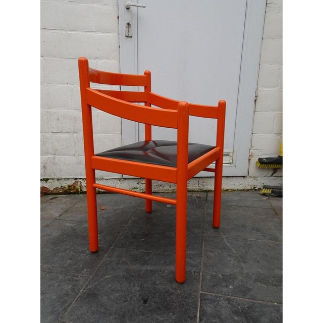 Vico Magistretti Orange Carimate Armchair by Vico Magistretti, 1970s For Sale - Image 4 of 16