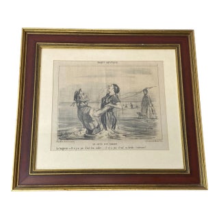 19th Century Honore Daumier "Aquatic Sketches" Framed Print For Sale