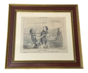 19th Century Honore Daumier "Aquatic Sketches" Framed Print