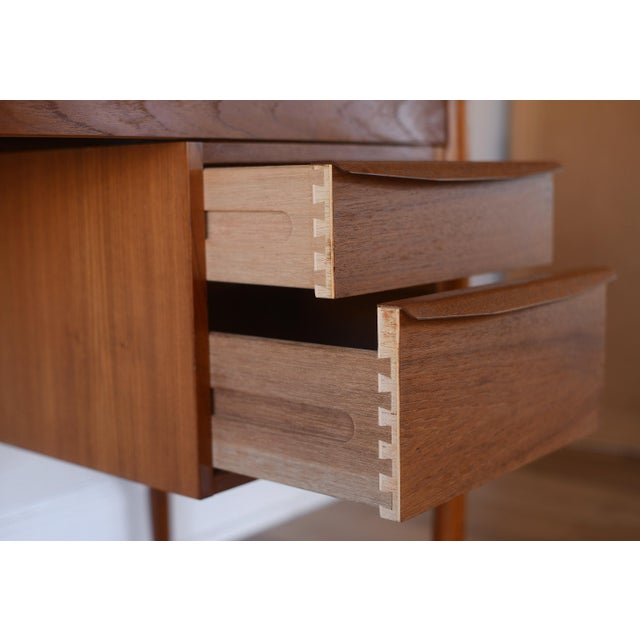 Wood Vintage Danish Teak Desk With Removable Top For Sale - Image 7 of 11