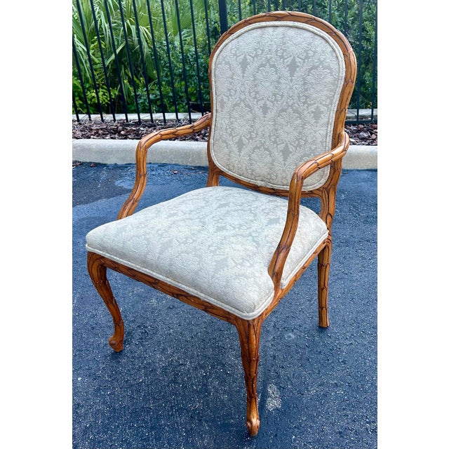 Late 20th Century Vintage Hickory French Louis XVI Faux Bois Chair For Sale - Image 4 of 11