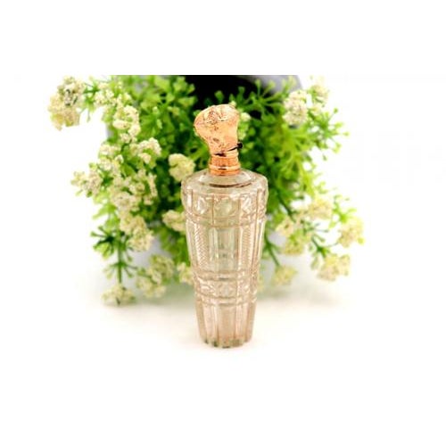 Perfume Bottle in Glass and 15k Gold For Sale - Image 6 of 6