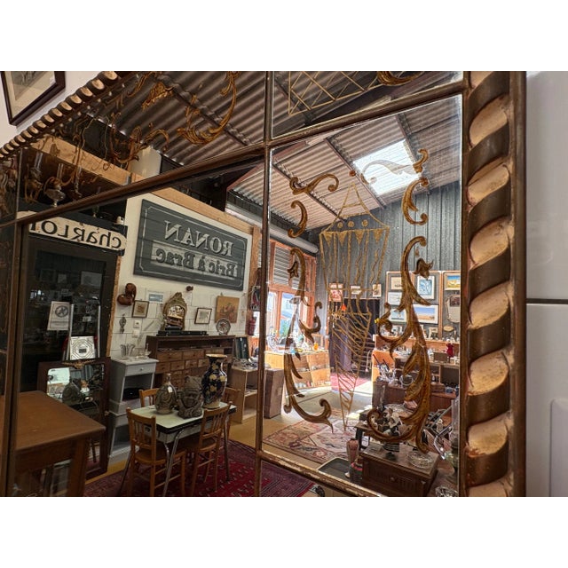 Glass Large Venetian Style Wall Mirror, France, 1955 For Sale - Image 7 of 18