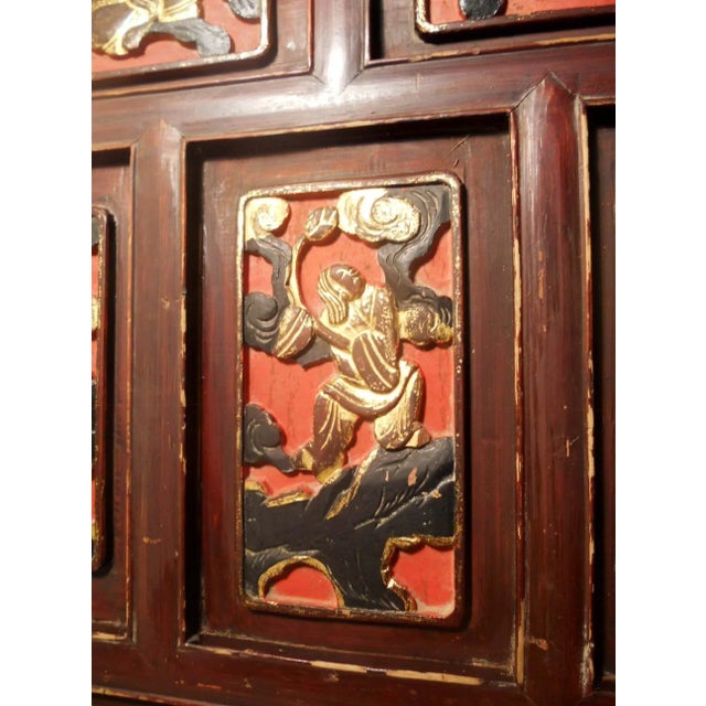 Wine Antique Chinese Gold Gilt Temple Carved Panel, Circa 1800-1849 For Sale - Image 8 of 11