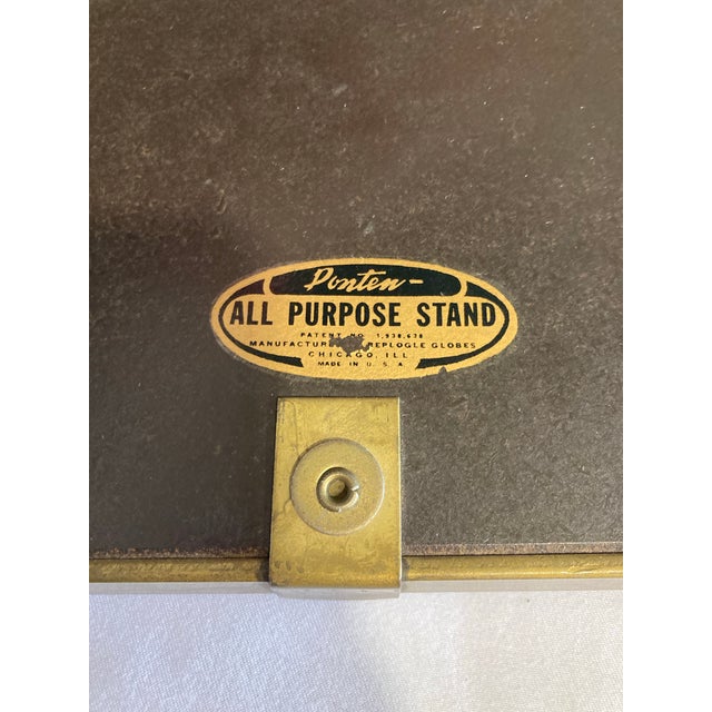 Brown Vintage Adjustable Brass Lap Desk or Reading Stand by Ponten Replogle – Chicago For Sale - Image 8 of 9