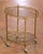 Mid 20th Century Mid-Century French Brass Oval Bar Cart With Bottle Holder and Glass Shelf For Sale - Image 5 of 7
