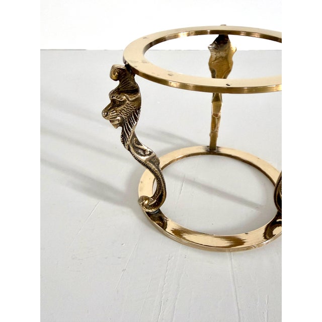 Brass Vintage Brass Lion Orb Stand For Sale - Image 8 of 11
