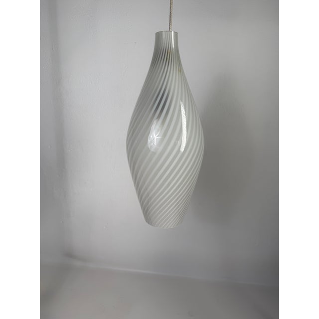 Glass Vintage Murano Swirl Pendant Lamp, 1970s For Sale - Image 7 of 8