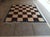 Handmade Reversible Cotton Vegetable Dyed Cream, Brown and Blue Checker Board Area Rug-8'x8' For Sale - Image 9 of 12