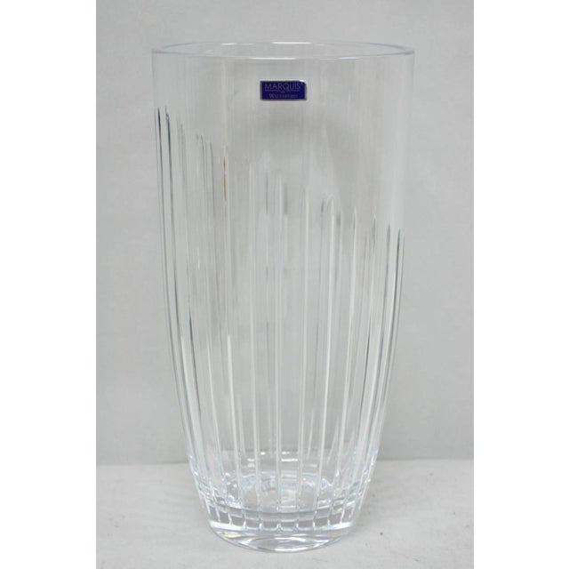 Late 20th Century Marquis by Waterford 12" Tall Etched Round Lead Crystal Glass Flower Vase For Sale - Image 12 of 12