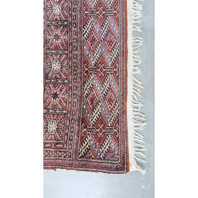 Beige Vintage Handwoven Bokhara Wool Rug, Turkmenistan, 1960s For Sale - Image 8 of 18