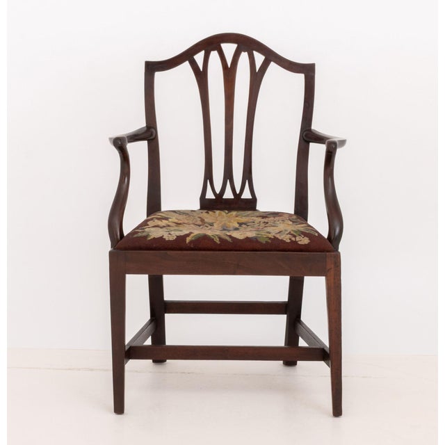 English George III Style Mahogany Arm Chair For Sale - Image 3 of 7